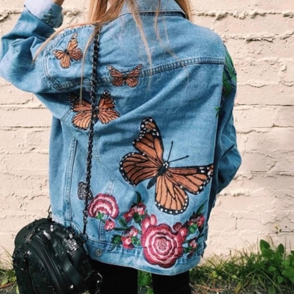 butterfly jean jacket